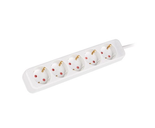 Lanberg PS0-05F-0300-W base múltiple 3 m 5 salidas AC Interior Blanco