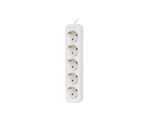 Lanberg PS0-05F-0300-W base múltiple 3 m 5 salidas AC Interior Blanco
