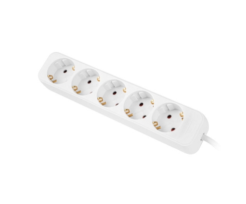 Lanberg PS0-05F-0300-W base múltiple 3 m 5 salidas AC Interior Blanco