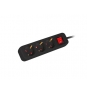 Lanberg PS1-03F-0150-BK base múltiple 1,5 m 3 salidas AC Interior Negro