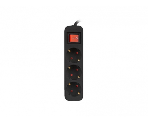 Lanberg PS1-03F-0150-BK base múltiple 1,5 m 3 salidas AC Interior Negro
