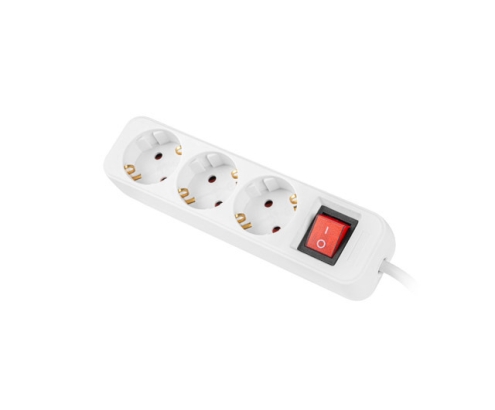 Lanberg PS1-03F-0150-W base múltiple 1,5 m 3 salidas AC Interior Blanco
