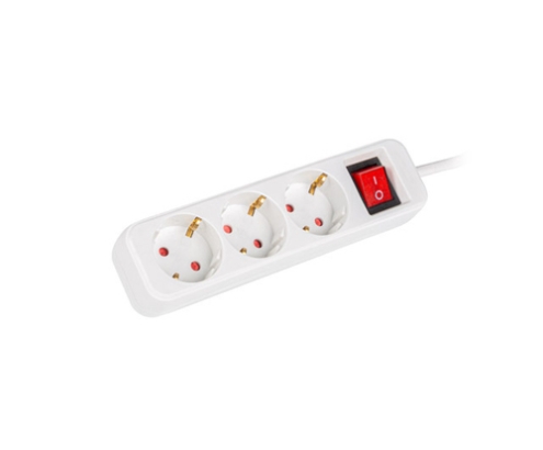 Lanberg PS1-03F-0150-W base múltiple 1,5 m 3 salidas AC Interior Blanco