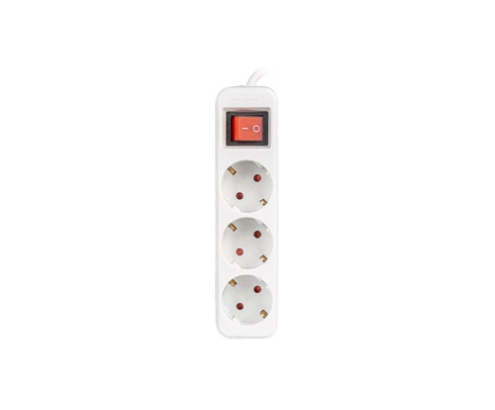 Lanberg PS1-03F-0150-W base múltiple 1,5 m 3 salidas AC Interior Blanco