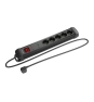 Lanberg SP1-05F-0300-BK base múltiple 3 m 5 salidas AC Interior Negro