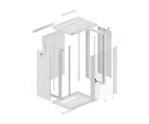 Lanberg WF01-6418-10S armario rack 18U Bastidor de pared Gris