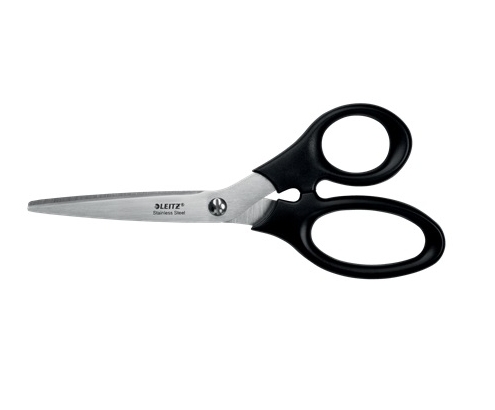 Leitz 54240095 tijera de escritorio y manualidades Tijeras de oficina Corte recto Negro, Acero inoxidable