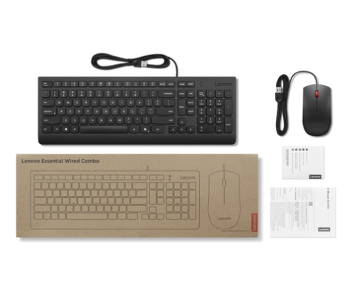Lenovo 4X31R64414 teclado Ratón incluido Universal USB Alemán Negro