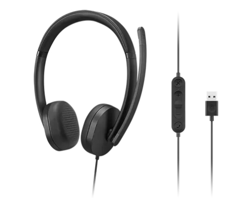 Lenovo 4XD1P83425 auricular y casco Auriculares Alámbrico Diadema Llamadas/Música USB tipo A Negro