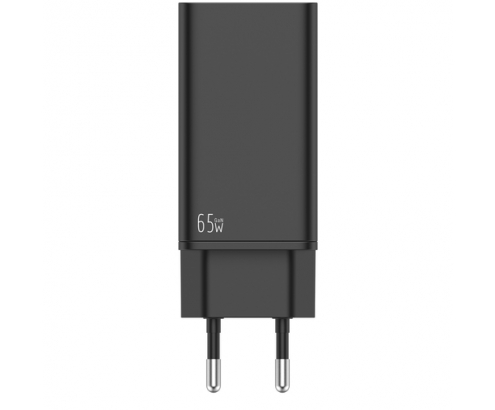 Leotec Cargador 65W GaN 2 USB-C PD + 1 USB-A Negro