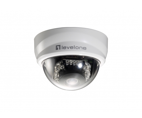 LevelOne Cámara de red domo fijas 2-Megapixel PoE indicadores LED IR Negro, Blanco