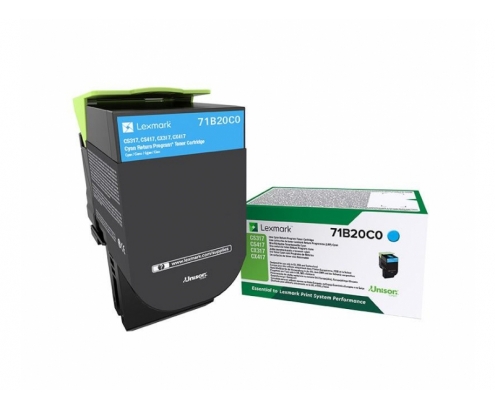 Lexmark 71B20C0 cartucho de tóner 1 pieza Original Cian