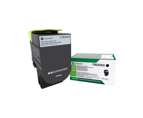 Lexmark 71B20K0 cartucho de tóner 1 pieza Original Negro