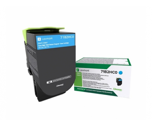 Lexmark 71B2HC0 cartucho de tóner 1 pieza Original Cian
