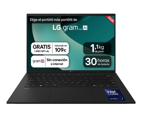 LG Gram 14Z90T Intel Core Ultra 7 255H Portátil 35,6 cm (14
