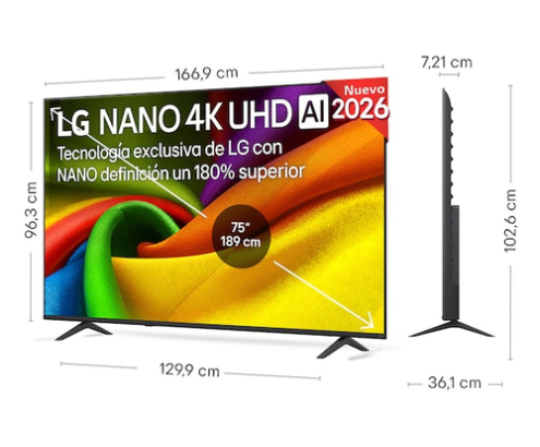 LG NANO 4K UHD AI 75NU850B6LA Televisor 190,5 cm (75