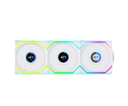 Lian Li UNI FAN SL Wireless LCD 120 Carcasa del ordenador Ventilador 12 cm Blanco 3 pieza(s)