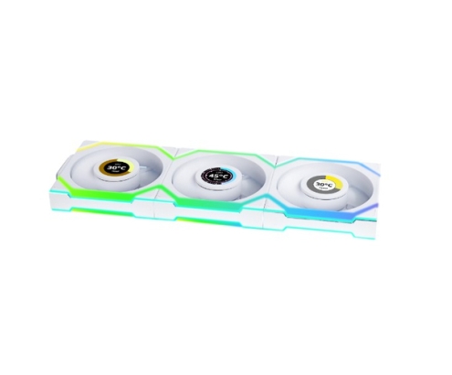 Lian Li UNI FAN SL Wireless LCD 120 Carcasa del ordenador Ventilador 12 cm Blanco 3 pieza(s)