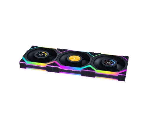Lian Li UNI FAN SL Wireless LCD 120 Carcasa del ordenador Ventilador 12 cm Negro 3 pieza(s)