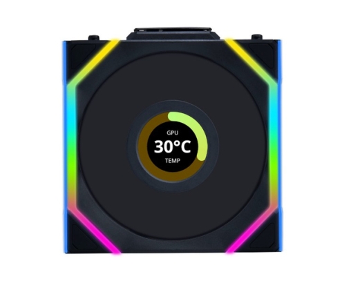Lian Li UNI FAN SL Wireless LCD 120 Carcasa del ordenador Ventilador 12 cm Negro 3 pieza(s)