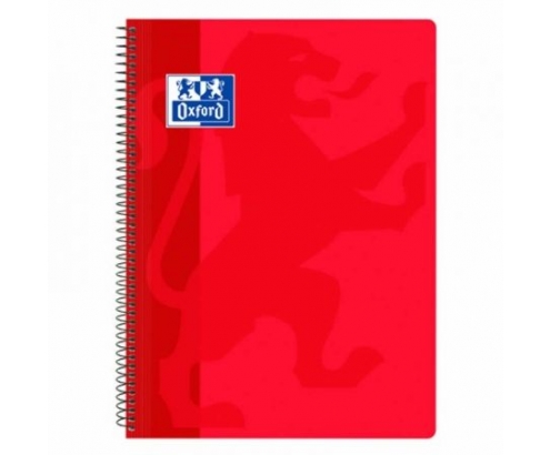LIBRETA OXFORD CLASSIC ESPIRAL TAPA PLASTICO TRANSPARENTE 80 HOJAS ROJO 400079660