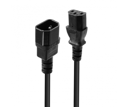 Lindy 30320 cable de transmisión Negro 0,5 m C14 acoplador C13 acoplador