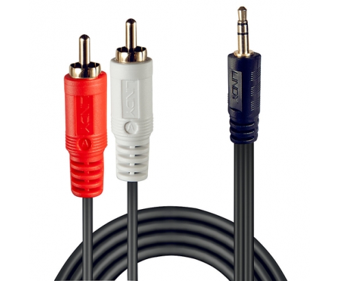 Lindy 35685 cable de audio 10 m 2 x RCA 3,5mm Negro