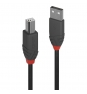 Lindy 36671 cable USB 0,5 m USB 2.0 USB A USB B Negro, Gris