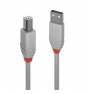 Lindy 36683 cable USB 2 m USB 2.0 USB A USB B Gris