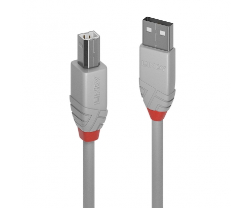 Lindy 36683 cable USB 2 m USB 2.0 USB A USB B Gris