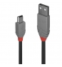 Lindy 36723 cable USB 2 m USB 2.0 USB A Mini-USB B Negro, Gris