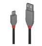 Lindy 36730 cable USB USB 2.0 0,2 m USB A Micro-USB B Negro, Gris