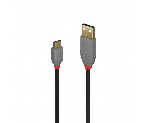 Lindy 36885 cable USB 0,5 m USB 2.0 USB A USB C Negro, Gris