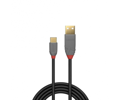 Lindy 36885 cable USB 0,5 m USB 2.0 USB A USB C Negro, Gris