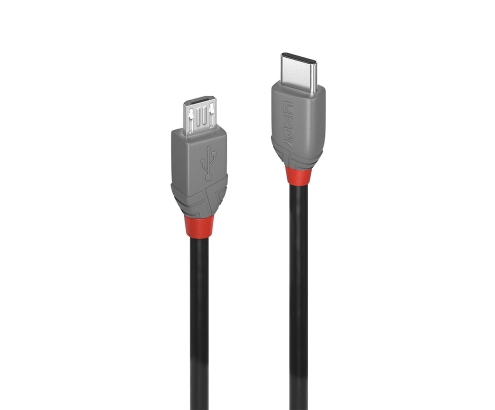 Lindy 36892 cable USB USB 2.0 2 m USB C Micro-USB B Negro, Gris