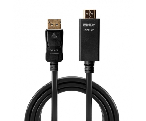 Lindy 36922 adaptador de cable de vÍ­deo 2 m DisplayPort HDMI tipo A (Estándar) Negro