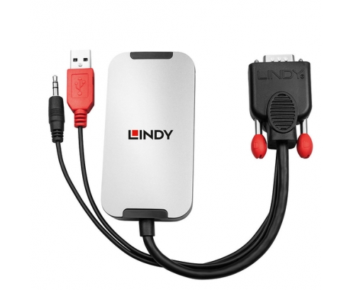 Lindy 38296 adaptador de cable de vÍdeo Negro, Blanco