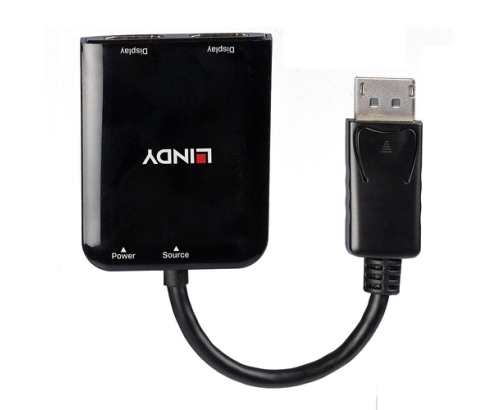 Lindy 38430 hub de interfaz DisplayPort 21600 Mbit/s Negro