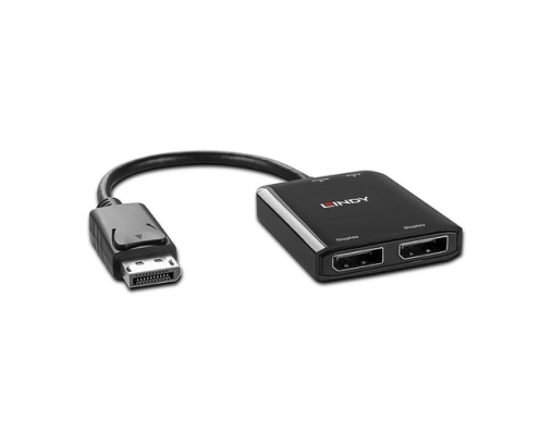 Lindy 38430 hub de interfaz DisplayPort 21600 Mbit/s Negro