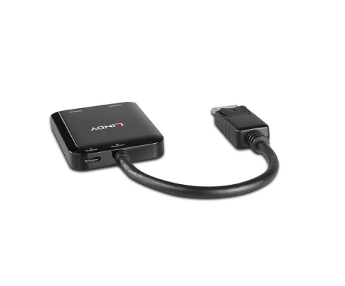 Lindy 38430 hub de interfaz DisplayPort 21600 Mbit/s Negro