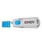 Lindy 40320 bloqueador de puerto Bloqueador de puerto + clave HDMI Azul, Gris Acrilonitrilo butadieno estireno (ABS) 1 pieza(s)