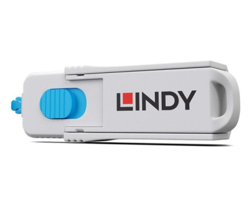 Lindy 40320 bloqueador de puerto Bloqueador de puerto + clave HDMI Azul, Gris Acrilonitrilo butadieno estireno (ABS) 1 pieza(s)
