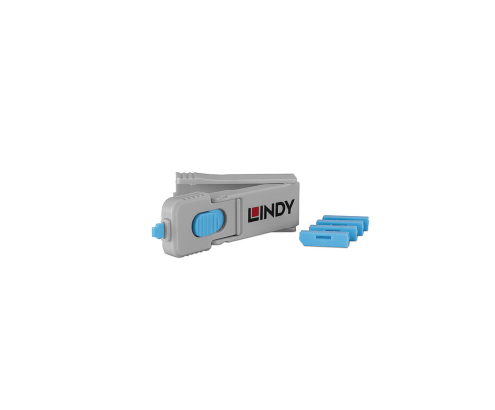 Lindy 40324 bloqueador de puerto Bloqueador de puerto + clave DisplayPort Azul Acrilonitrilo butadieno estireno (ABS) 5 pieza(s)