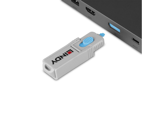 Lindy 40324 bloqueador de puerto Bloqueador de puerto + clave DisplayPort Azul Acrilonitrilo butadieno estireno (ABS) 5 pieza(s)