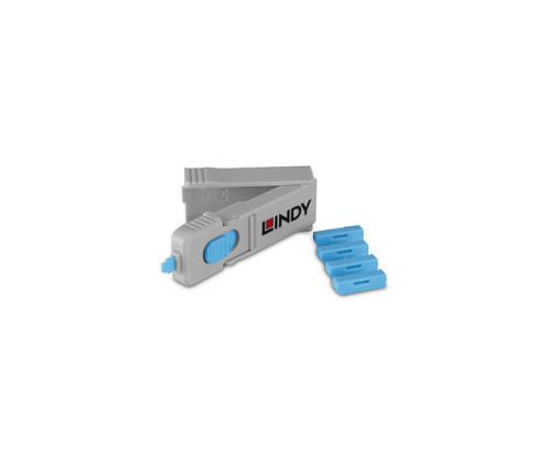 Lindy 40324 bloqueador de puerto Bloqueador de puerto + clave DisplayPort Azul Acrilonitrilo butadieno estireno (ABS) 5 pieza(s)