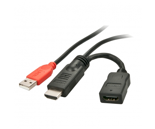 Lindy 41080 Adaptador gráfico USB Negro, Rojo