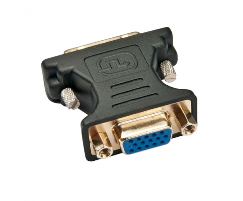 Lindy 41199 cambiador de género para cable VGA DVI-I Negro, Oro