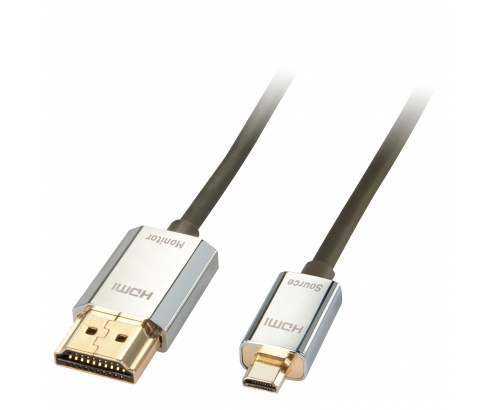 Lindy 41678 cable HDMI 3 m HDMI tipo A (Estándar) HDMI tipo D (Micro) Negro, Cromo, Oro