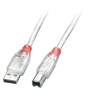 Lindy 41750 cable USB USB 2.0 0,2 m USB A USB B Transparente