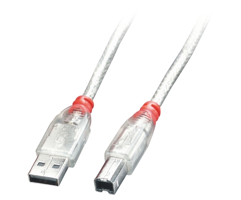 Lindy 41750 cable USB USB 2.0 0,2 m USB A USB B Transparente